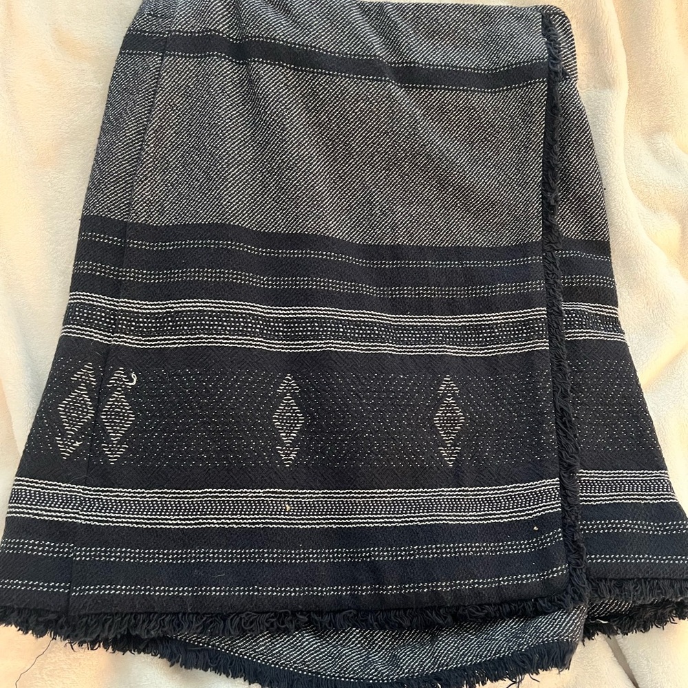 LOFT Black and Gray Asymmetrical Skirt